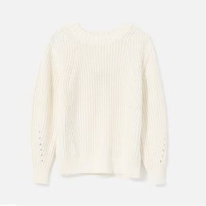 Cream cotton chunky Everlane sweater